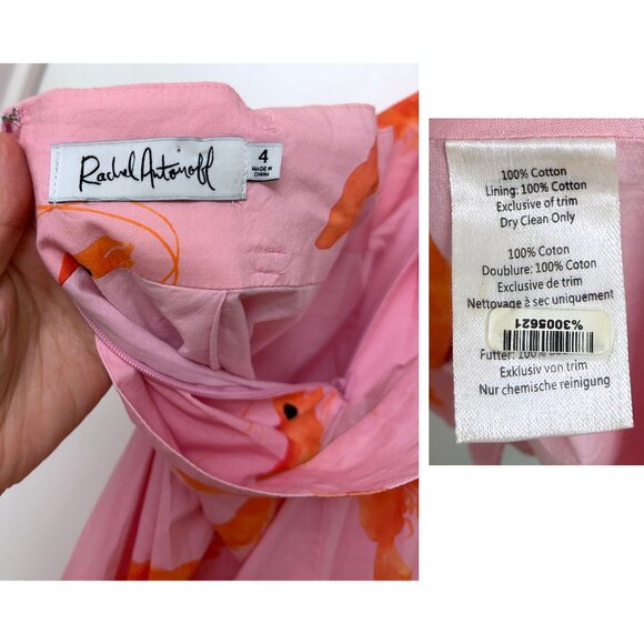 Rachel Antonoff Prawn Shrimp Print Maxi Skirt Vinita Vinnie Pink Pleated Belt 4 - Picture 3 of 16